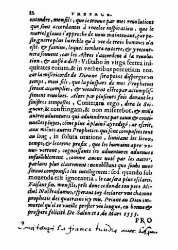 About Nostradamus prophecy
