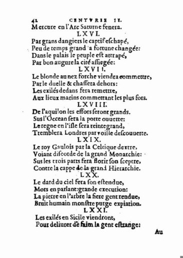 About Nostradamus prophecy