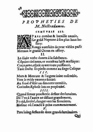 About Nostradamus prophecy