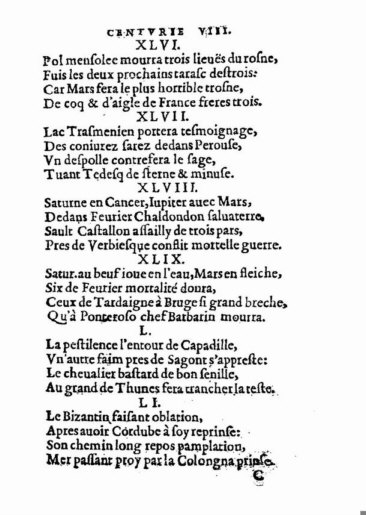 About Nostradamus prophecy