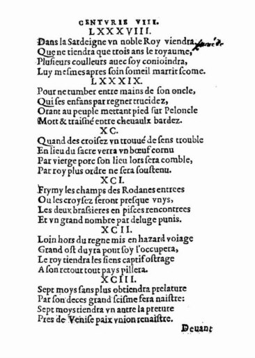 About Nostradamus prophecy