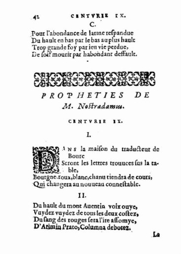 About Nostradamus prophecy