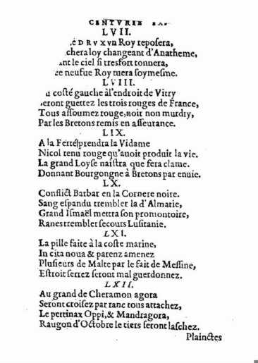 About Nostradamus prophecy