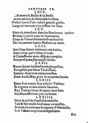 About Nostradamus prophecy