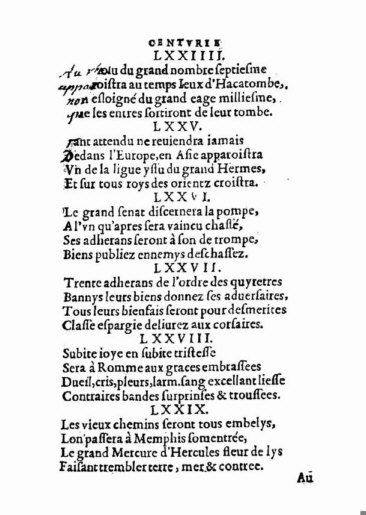 About Nostradamus prophecy